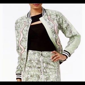 NEW WOMEN GUESS SNAKES SERPENT BOMBER LIGHT JACKET